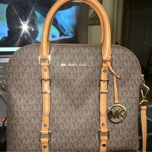Michael Kors Bedford Brown and Tan Satchel